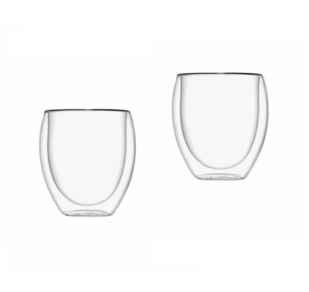 Set 2 pahare cu perete dublu, Brandani, 250 ml, 7.5x9 cm, sticla - imagine 3